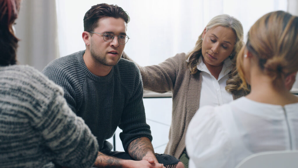 Substance Abuse Recovery Group Counselling Session